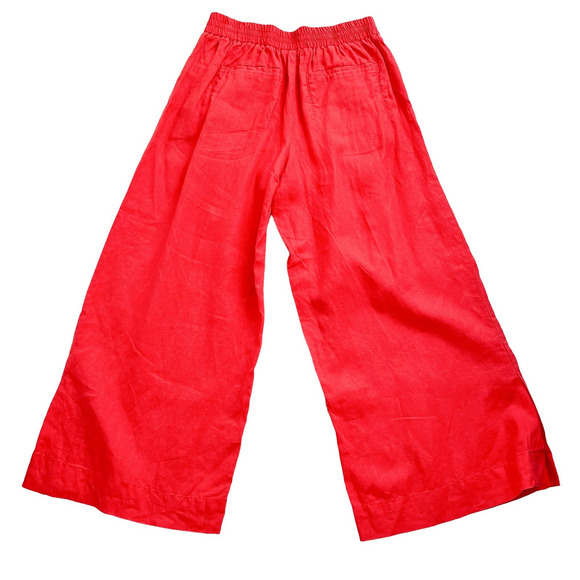 Athleta Linen Wide Leg High Rise Elastic Waist Crop Pants Women Size 8Tall - Picture 6 of 16